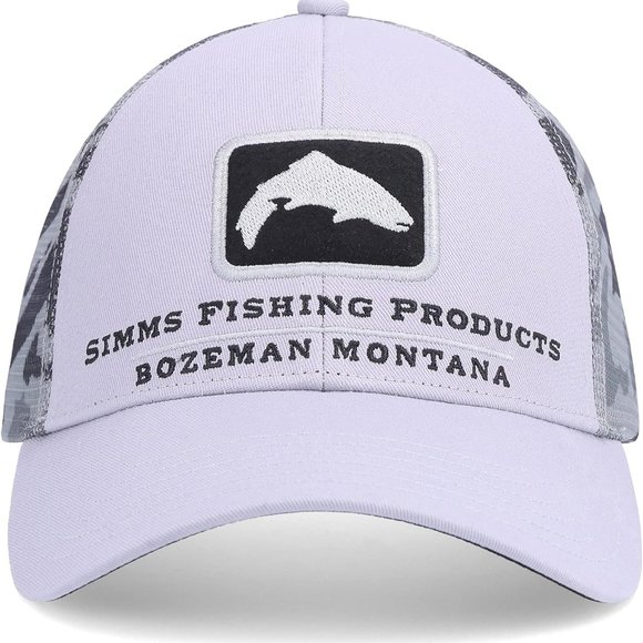 Simms fishing  Trout Icon Trucker Hat ghost camo Steel NWT - Picture 1 of 3